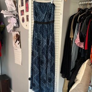 Strapless High Low Dress in Navy and Black
